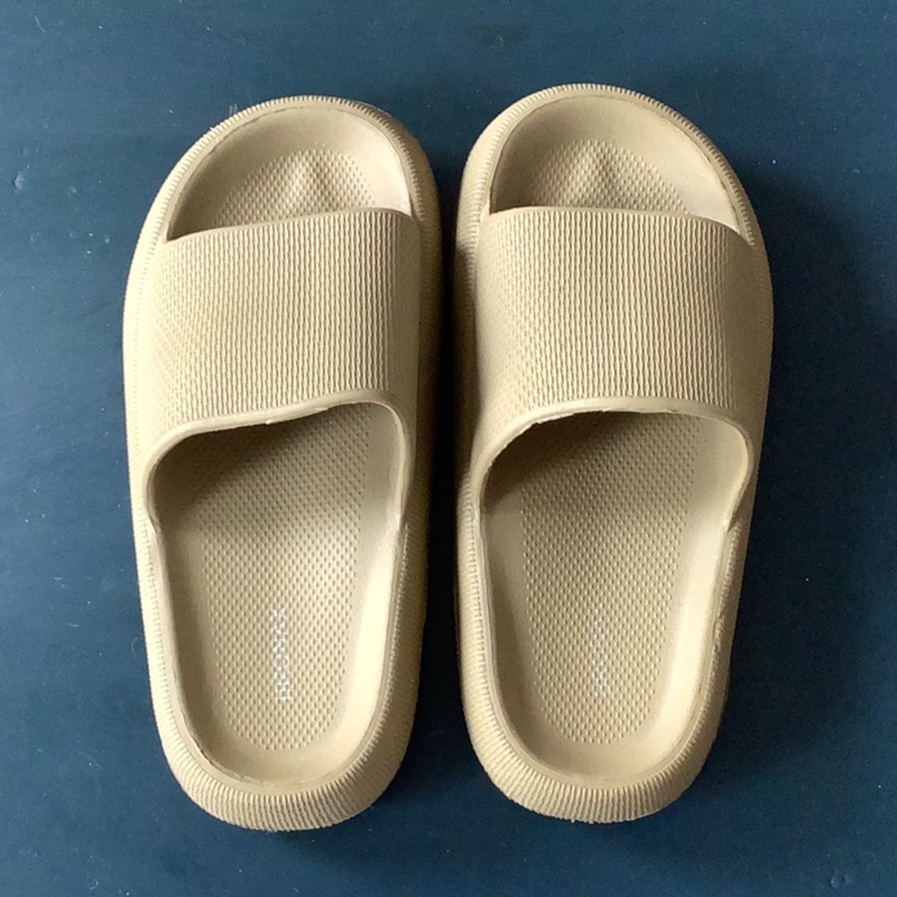 Sage green rubber slides. Worn once